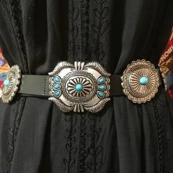 OutWest Shop Western Fashion Belt Accessory: Leather With Conchos And Turquoise Ladies' 16 OutWest Shop Western Fashion Belt Accessory: Leather With Conchos And Turquoise Ladies'