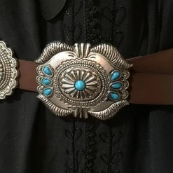 OutWest Shop Western Fashion Belt Accessory: Leather With Conchos And Turquoise Ladies' 17 OutWest Shop Western Fashion Belt Accessory: Leather With Conchos And Turquoise Ladies'