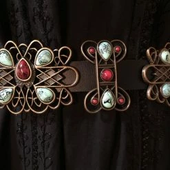 OutWest Shop Western Fashion Belt Accessory: Leather With Conchos And Stones