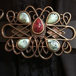 OutWest Shop Western Fashion Belt Accessory: Leather With Conchos And Stones