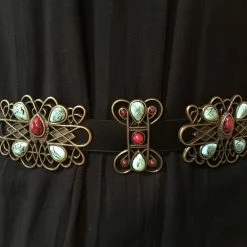 OutWest Shop Western Fashion Belt Accessory: Leather With Conchos And Stones