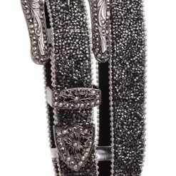 OutWest Shop Western Fashion Belt Accessory: Leather With Dark Crystals Ladies'