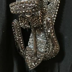 OutWest Shop Western Fashion Belt Accessory: Leather With Dark Crystals Ladies'