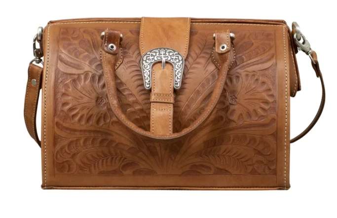American West Handbags American West Handbag Tooled Collection: Leather Doctor Bag Large Ladies' 5 American West Handbags American West Handbag Tooled Collection: Leather Doctor Bag Large Ladies'