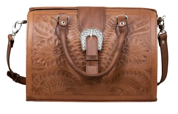 American West Handbags American West Handbag Tooled Collection: Leather Doctor Bag Large Ladies' 4 American West Handbags American West Handbag Tooled Collection: Leather Doctor Bag Large Ladies'