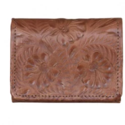 American West Handbags Ladies' American West Tooled Collection: Leather Tri-Fold Wallet