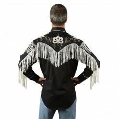 Rockmount Ranch Wear Men's Vintage Western Shirt Collection: Rockmount Fancy Fringe Black