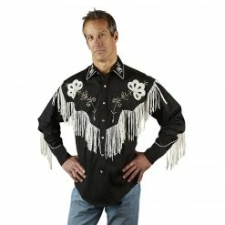 Rockmount Ranch Wear Men's Vintage Western Shirt Collection: Rockmount Fancy Fringe Black