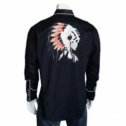 Rockmount Ranch Wear Men's Vintage Western Shirt Collection: Rockmount Fancy Embroidered Chief's Skull