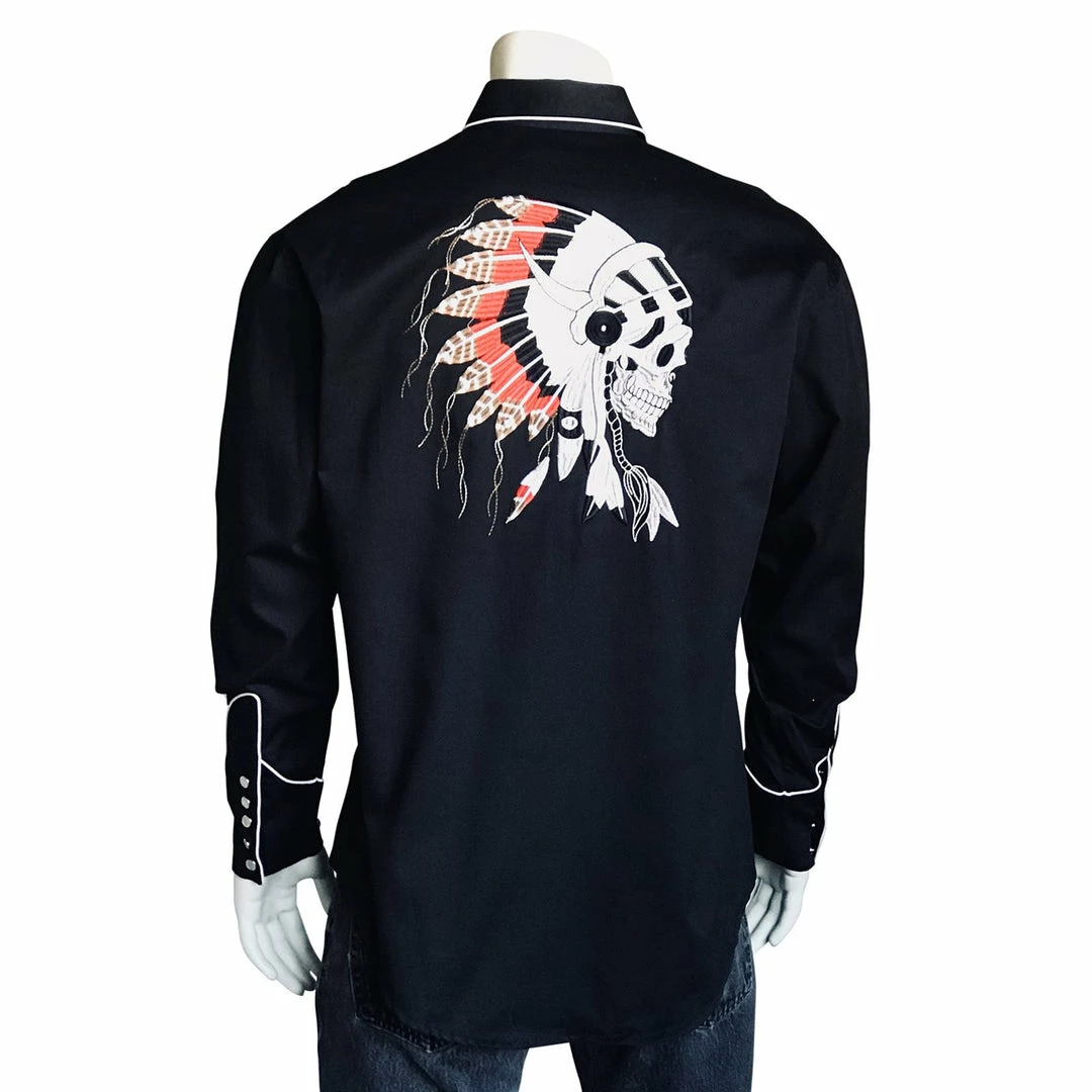 Rockmount Ranch Wear Men's Vintage Western Shirt Collection: Rockmount Fancy Embroidered Chief's Skull 4 Rockmount Ranch Wear Men's Vintage Western Shirt Collection: Rockmount Fancy Embroidered Chief's Skull