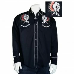 Rockmount Ranch Wear Men's Vintage Western Shirt Collection: Rockmount Fancy Embroidered Chief's Skull