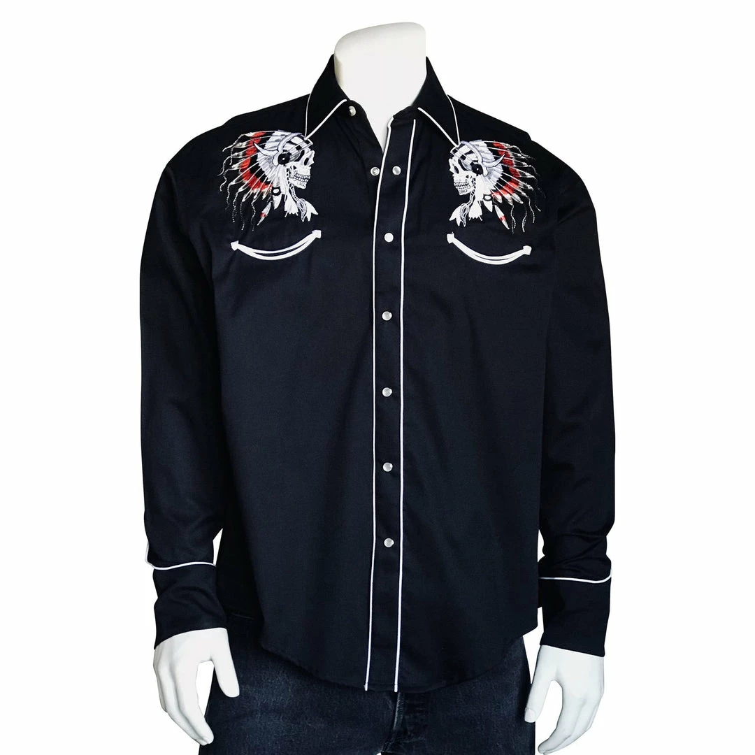 Rockmount Ranch Wear Men's Vintage Western Shirt Collection: Rockmount Fancy Embroidered Chief's Skull 6 Rockmount Ranch Wear Men's Vintage Western Shirt Collection: Rockmount Fancy Embroidered Chief's Skull