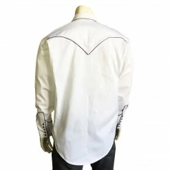 Rockmount Ranch Wear Men's Vintage Western Shirt Collection: Rockmount Retro Classic With Piping White