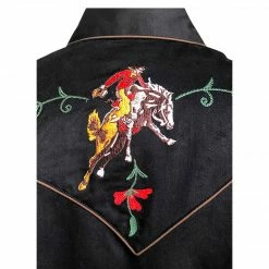 Rockmount Ranch Wear Men's Vintage Western Shirt Collection: Rockmount Embroidered Bronc Black