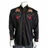 Rockmount Ranch Wear Men's Vintage Western Shirt Collection: Rockmount Embroidered Bronc Black