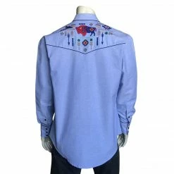 Rockmount Ranch Wear Men's Vintage Western Shirt Collection: Rockmount American Bison Chambray