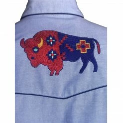 Rockmount Ranch Wear Men's Vintage Western Shirt Collection: Rockmount American Bison Chambray