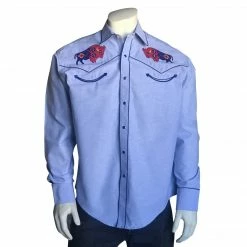 Rockmount Ranch Wear Men's Vintage Western Shirt Collection: Rockmount American Bison Chambray
