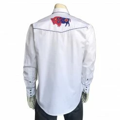 Rockmount Ranch Wear Men's Vintage Western Shirt Collection: Rockmount American Bison White