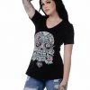 Liberty Wear Collection Tops: Sweet And Sassy Skull
