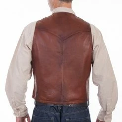 Scully Leather Company Men's Leather Vest Collection: Scully Western Classic Button Front, Brown 9 Scully Leather Company Men's Leather Vest Collection: Scully Western Classic Button Front, Brown