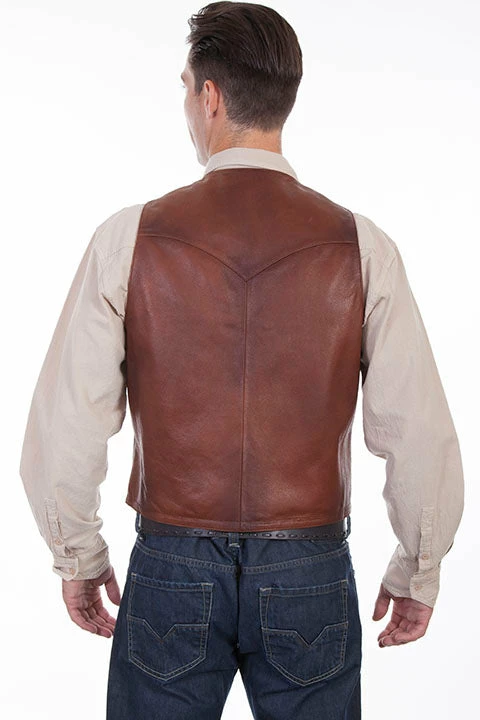 Scully Leather Company Men's Leather Vest Collection: Scully Western Classic Button Front, Brown 6 Scully Leather Company Men's Leather Vest Collection: Scully Western Classic Button Front, Brown