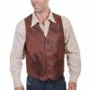 Scully Leather Company Men's Leather Vest Collection: Scully Western Classic Button Front, Brown 2 Scully Leather Company Men's Leather Vest Collection: Scully Western Classic Button Front, Brown