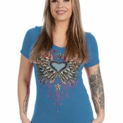 Liberty Wear Collection Tops: Stars & Wings Denim Ladies'
