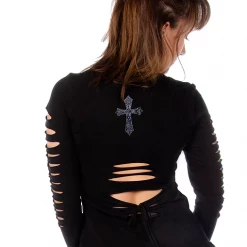 Liberty Wear Collection Leggings: Rhinestone Cross & Wings