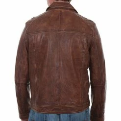 Scully Leather Company Men's Leather Jacket Collection: Scully Casual Zip Front Woven Details