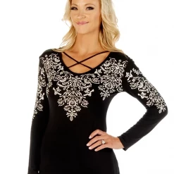 Liberty Wear Collection Tops: Ornate Scrolls Crossed Elegance