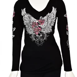 Liberty Wear Collection Tops: Barbed Wire And Roses Long Sleeve 12 Liberty Wear Collection Tops: Barbed Wire And Roses Long Sleeve