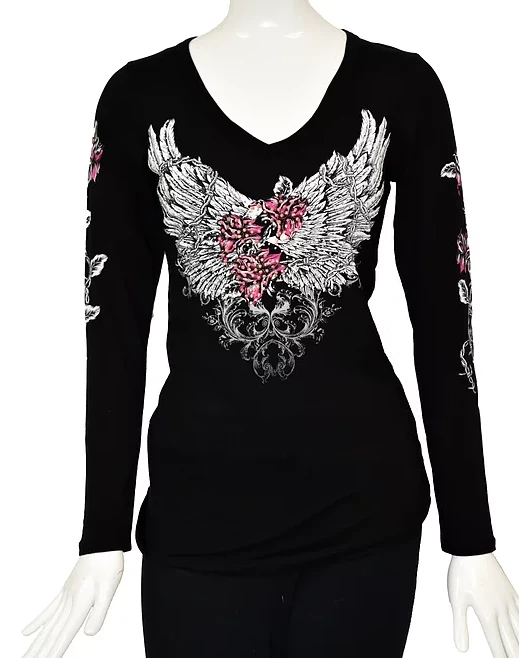 Liberty Wear Collection Tops: Barbed Wire And Roses Long Sleeve 5 Liberty Wear Collection Tops: Barbed Wire And Roses Long Sleeve