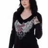 Liberty Wear Collection Tops: Barbed Wire And Roses Long Sleeve