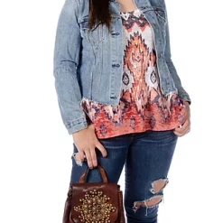 Ladies' Liberty Wear Collection Tops: Tank Orange Aztec Print