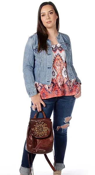 Ladies' Liberty Wear Collection Tops: Tank Orange Aztec Print 4 Ladies' Liberty Wear Collection Tops: Tank Orange Aztec Print