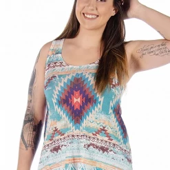 Liberty Wear Collection Tops: Tank Aztec Lace Back