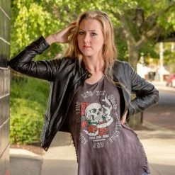 Liberty Wear Collection Tops: Tank Long Live The Brave Skull & Roses