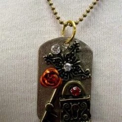 OutWest Shop Necklace Dog Tag Key To My Heart Ladies'