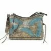 American West Handbags Ladies' American West Handbag Sacred Bird Collection: Leather Zip Top Shoulder