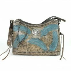 American West Handbags Ladies' American West Handbag Sacred Bird Collection: Leather Zip Top Shoulder