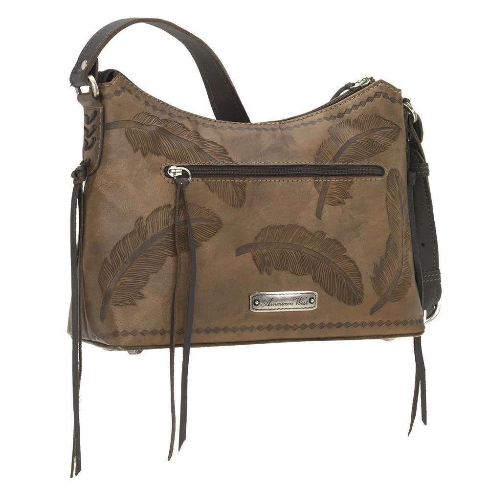 American West Handbags Ladies' American West Handbag Sacred Bird Collection: Leather Zip Top Shoulder 5 American West Handbags Ladies' American West Handbag Sacred Bird Collection: Leather Zip Top Shoulder