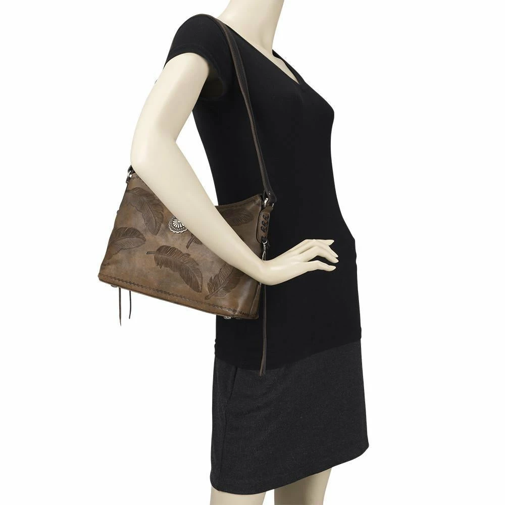 American West Handbags Ladies' American West Handbag Sacred Bird Collection: Leather Zip Top Shoulder 7 American West Handbags Ladies' American West Handbag Sacred Bird Collection: Leather Zip Top Shoulder