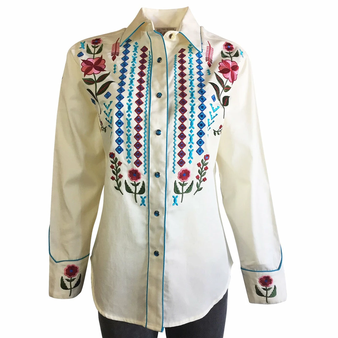 Rockmount Ranch Wear Women's Vintage Western Shirt Collection: Rockmount Boho Cascading Embroidery Ladies' 3 Rockmount Ranch Wear Women's Vintage Western Shirt Collection: Rockmount Boho Cascading Embroidery Ladies'