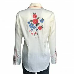 Rockmount Ranch Wear Women's Vintage Western Shirt Collection: Rockmount Fancy Floral Blooms Ivory Ladies'