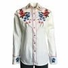 Rockmount Ranch Wear Women's Vintage Western Shirt Collection: Rockmount Fancy Floral Blooms Ivory Ladies'