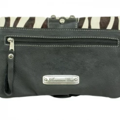 American West Handbags American West Handbag Hair On Hide Collection: Crossbody Wallet Combo Zebra
