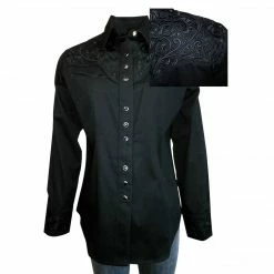 Rockmount Ranch Wear Women's Vintage Western Shirt Collection: Rockmount Fancy Tooling Black