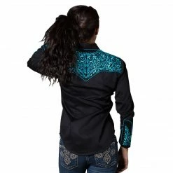 Rockmount Ranch Wear Women's Vintage Western Shirt Collection: Rockmount Fancy Tooling Black