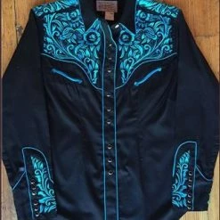 Rockmount Ranch Wear Women's Vintage Western Shirt Collection: Rockmount Fancy Tooling Black